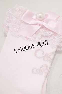 画像2: Angelic Pretty / プリンセスロゴクルー丈ソックス  ピンク H-25-01-27-078-AP-ZA-NS-ZH
