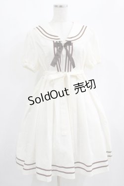 画像1: Physical Drop / Aラインセーラーワンピース Free アイボリー/ブラウン H-25-01-27-013-LO-OP-NS-ZH
