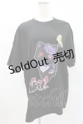 NieR Clothing / プリント半袖CUTSEW XL 黒 H-25-01-28-1008-PU-TO-KB-ZH