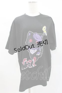 画像1: NieR Clothing / プリント半袖CUTSEW XL 黒 H-25-01-28-1008-PU-TO-KB-ZH