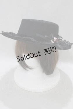 画像1: axes femme / 巻きバラレースカンカン帽 Free ブラック H-25-01-28-076-AX-AC-NS-ZH