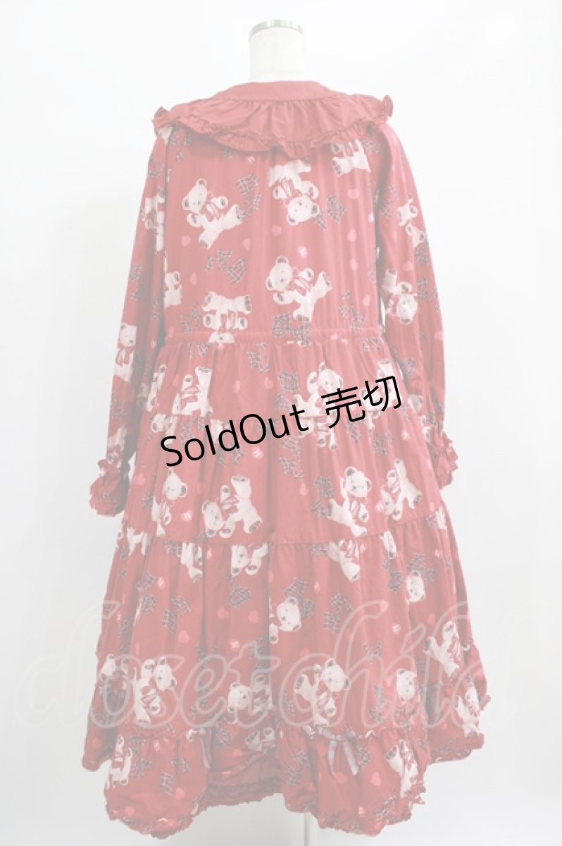 画像3: PINK HOUSE×misako＆einko / Love Ribbon Bearミディワンピース Free レッド H-25-01-28-012-LO-OP-NS-ZH (3)