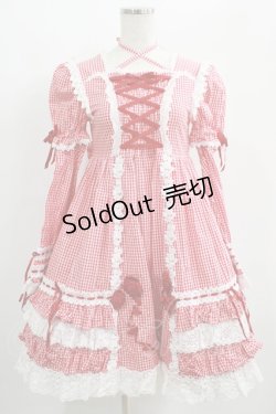 画像1: BABY,THE STARS SHINE BRIGHT / ギンガムチェック巻きバラドールワンピース（サンプル品） Free エンジ H-25-01-28-002-BA-OP-NS-ZH