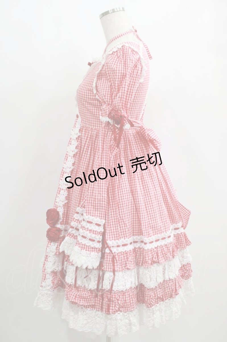 画像2: BABY,THE STARS SHINE BRIGHT / ギンガムチェック巻きバラドールワンピース（サンプル品） Free エンジ H-25-01-28-002-BA-OP-NS-ZH (2)