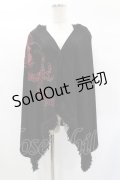 Qutie Frash / フードポンチョ  黒 H-25-01-29-1052-QU-TO-KB-ZH