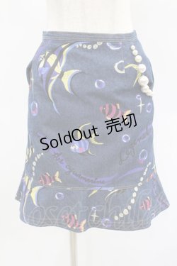 画像1: MILK / fishデニムスカート  青 H-25-01-29-1016-ML-SK-KB-ZH