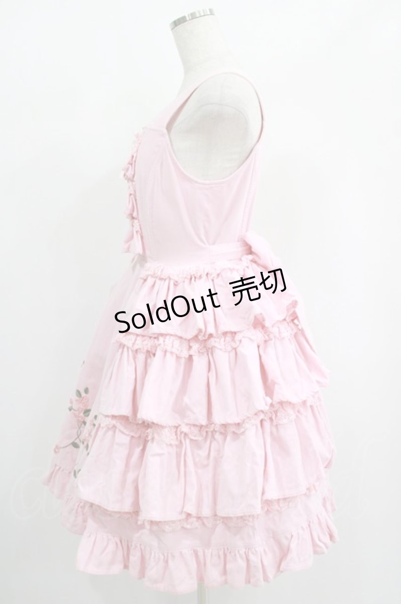 画像2: BABY,THE STARS SHINE BRIGHT / バラのリボン刺繍のジャンパースカート Free ピンク H-25-01-29-007-BA-OP-NS-ZH (2)
