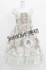 BABY,THE STARS SHINE BRIGHT / バロックを探して〜天使が祝福する至福の美術館巡り〜柄ロングフリルジャンパースカート Free ガブリエル（若草） H-25-01-29-008-BA-OP-NS-ZH