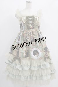BABY,THE STARS SHINE BRIGHT / バロックを探して〜天使が祝福する至福の美術館巡り〜柄ロングフリルジャンパースカート Free ガブリエル（若草） H-25-01-29-008-BA-OP-NS-ZH