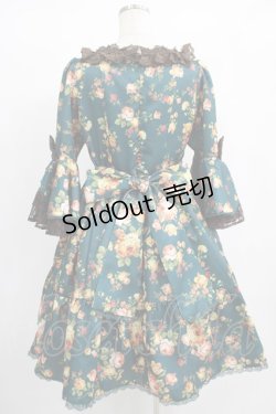 画像3: axes femme kawaii / アンティークローズ柄ワンピース M グリーン H-25-01-29-011-AX-OP-NS-ZH