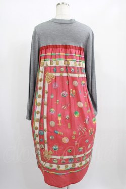 画像3: Jane Marple Dans Le Salon / Sewing kitコラボレーションドレス  rose×mix gray H-25-01-30-003-JM-OP-KB-ZT439