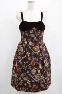 Jane Marple / ロイヤルコレクションゴブランのキャミワンピース  エンジ H-25-01-30-004-JM-OP-KB-ZT411