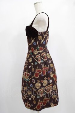 画像2: Jane Marple / ロイヤルコレクションゴブランのキャミワンピース  エンジ H-25-01-30-004-JM-OP-KB-ZT411