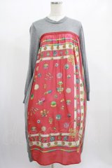 Jane Marple Dans Le Salon / Sewing kitコラボレーションドレス  rose×mix gray H-25-01-30-003-JM-OP-KB-ZT439