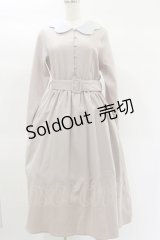 merry jenny / スカラップカラーワンピース  ピンクベージュ×サックスチェック H-25-02-02-053-LO-OP-KB-ZH