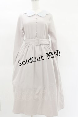 画像1: merry jenny / スカラップカラーワンピース  ピンクベージュ×サックスチェック H-25-02-02-053-LO-OP-KB-ZH