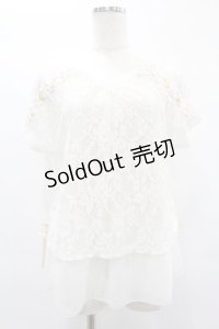axes femme / 裾チュールレーストップス M オフ H-25-02-02-1048-AX-TO-NS-ZH