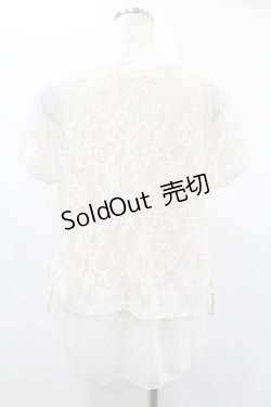 画像2: axes femme / 裾チュールレーストップス M オフ H-25-02-02-1048-AX-TO-NS-ZH