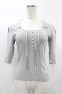 an another angelus / フロント釦スクエアネックニットプルオーバー Free BLUE GRAY H-25-02-02-1058-CA-TO-NS-ZH