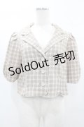 Fi.n.t / チェック柄パフスリーブショートジャケット Free BEIGE×WH H-25-02-02-1064-CA-JA-NS-ZH