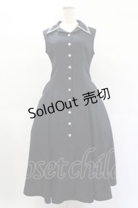 an another angelus / 配色ステッチ開衿ノースリーブワンピース Free ネイビー H-25-02-02-1014-CA-OP-NS-ZH