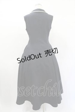 画像2: an another angelus / 配色ステッチ開衿ノースリーブワンピース Free ネイビー H-25-02-02-1014-CA-OP-NS-ZH