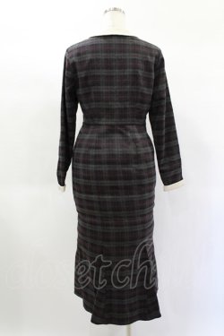 画像2: an another angelus / オーバルヨーク切替マーメイドチェックワンピース Free GRAY×PU H-25-02-02-1022-CA-OP-NS-ZH