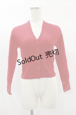 画像1: Katie / FRENCH TOUCH scallop short cardigan  RED H-25-02-02-011-LO-TO-KB-ZH