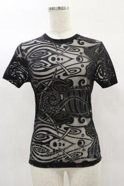 画像1: Jean Paul GAULTIER / オパール加工シアートップス 40 ブラック H-25-02-02-012-GO-TO-KB-ZH