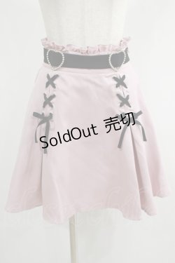 画像1: DearMyLove / ハートバックルレースアップスカート M ピンク H-25-02-03-045-EL-SK-NS-ZH