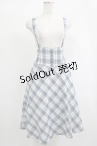 Fi.n.t / サスペンダー付きチェックフレアースカート Free BLUE×WH H-25-02-03-1026-CA-SK-NS-ZH