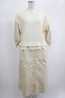 画像1: axes femme / ドッキングシャツワンピース M アイボリー H-25-02-03-1028-AX-OP-NS-ZH