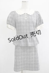 Secret Honey / スカラップ襟チェックセットアップ Free グレー H-25-02-03-1030-CA-OP-NS-ZH