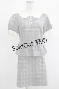 Secret Honey / スカラップ襟チェックセットアップ Free グレー H-25-02-03-1030-CA-OP-NS-ZH