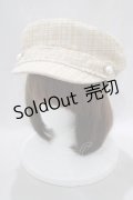 axes femme POETIQUE / パール釦ツイードキャスケット  ベージュ H-25-02-03-1074-AX-AC-NS-ZH