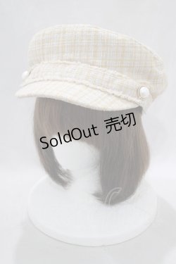 画像1: axes femme POETIQUE / パール釦ツイードキャスケット  ベージュ H-25-02-03-1074-AX-AC-NS-ZH