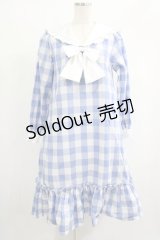 Nile Perch / ギンガムチェックセーラーワンピース Free ブルー H-25-02-03-1012-LO-OP-NS-ZH