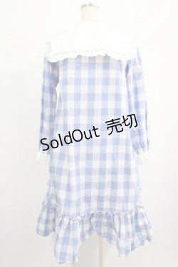 画像3: Nile Perch / ギンガムチェックセーラーワンピース Free ブルー H-25-02-03-1012-LO-OP-NS-ZH