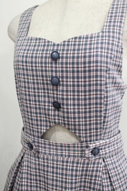 画像4: F i.n.t / ビスチェ風カッティングチェックジャンパースカート Free NAVY×PK H-25-02-03-1023-CA-OP-NS-ZH