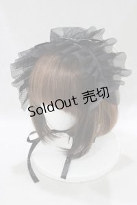 MARBLE / チュールヘッドドレス  ブラック H-25-02-03-080-GO-AC-NS-ZH