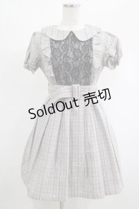 Ank Rouge / チェックプリーツワンピース M グレー H-25-02-03-018-CA-OP-NS-ZH
