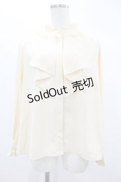 画像1: axes femme / バラ刺繍ラッフルフリルブラウス M アイボリー H-25-02-04-1054-AX-BL-NS-ZH