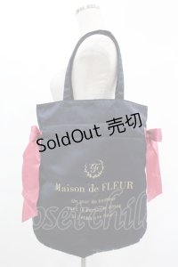 Maison de FLEUR / ダブルリボントートバッグ  ネイビー H-25-02-04-1018-LO-BG-NS-ZH