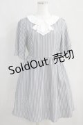Ank Rouge / ナポレオンストライプワンピース M グレー H-25-02-06-001-CA-OP-NS-ZH