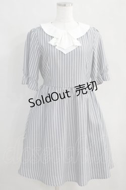 画像1: Ank Rouge / ナポレオンストライプワンピース M グレー H-25-02-06-001-CA-OP-NS-ZH