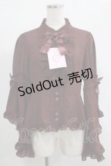 metamorphose / スタンドカラーロング姫袖ブラウス サイズ1 ボルドー H-25-02-06-048-ME-BL-NS-ZH