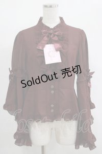 metamorphose / スタンドカラーロング姫袖ブラウス サイズ1 ボルドー H-25-02-06-048-ME-BL-NS-ZH