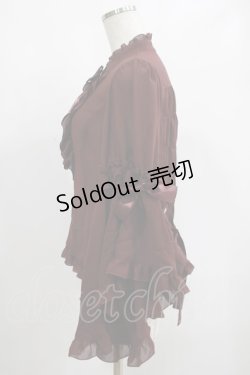 画像2: metamorphose / スタンドカラーロング姫袖ブラウス サイズ1 ボルドー H-25-02-06-048-ME-BL-NS-ZH