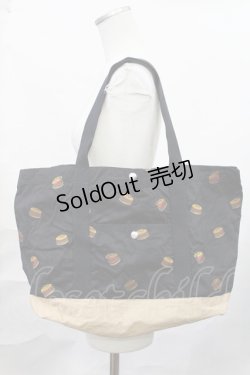 画像1: Candy Stripper / BURGER PANIC TOTE BAG  黒 H-25-02-06-1012-PU-BG-KB-ZH