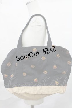 画像2: Candy Stripper / BURGER PANIC TOTE BAG  黒 H-25-02-06-1012-PU-BG-KB-ZH